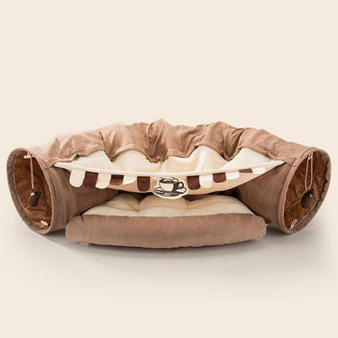 Zoom-Cat! Interactive Tunnel Bed Cat Toys KittyNook Coffee Zoom-Cat!